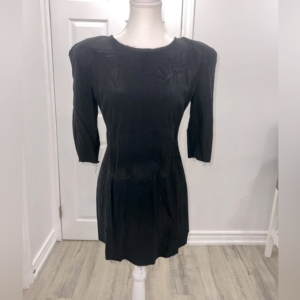 Bird by Juicy Couture Black Stretchy Dress with shoulder pads